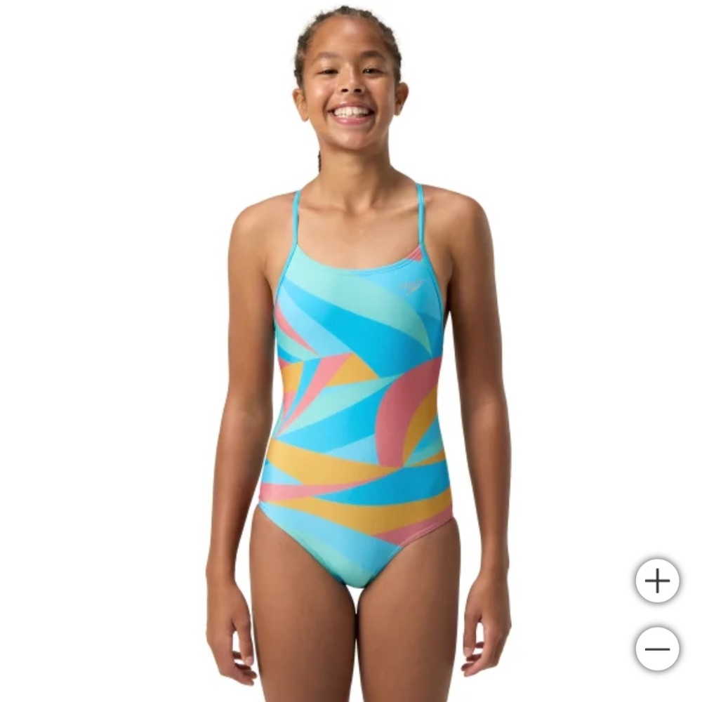 ✨NWT Speedo Youth 1-Piece Swimsuit - Trendy Teal - Small / Medium - High-Perform